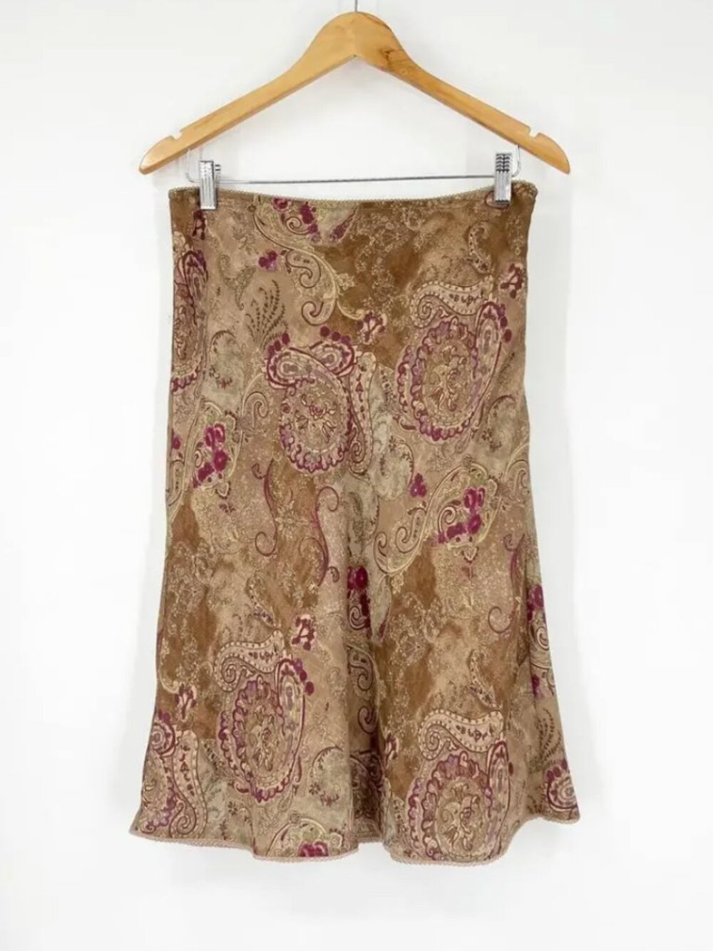 Vintage Y2k Old Navy Paisley Lined Slip Skirt Size 6